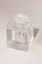 Crystal Lotus – transparent crystal jar with frosted white lotus flower lid فاخر من أتيليه كاروسيل