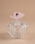 Camelia luxury patterned glass jar with handcrafted crystal bloom lid by Atelier Carrousel