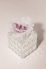 Crystal Bloom luxury transparent crystal jar with handcrafted flower lid by Atelier Carrousel