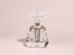 Florea luxury crystal oud bottle with frosted white flower top by Atelier Carrousel