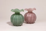 LilyPod luxury crystal glass vases with fluted silhouette by Atelier Carrousel