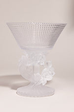 Roselle – crystal flower bowl with frosted white base فاخر من أتيليه كاروسيل