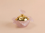 Gardenia luxury crystal mini oud burner in blush pink with golden dome by Atelier Carrousel