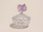 Ruha luxury crystal jar with two handcrafted pink orchid flower lids by Atelier Carrousel