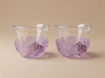 Orchid Chaffe luxury glass coffee cups with handcrafted crystal orchid blooms by Atelier Carrousel