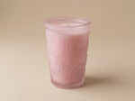 Rosaline luxury crystal rose-embossed candle jar with pink candle by Atelier Carrousel