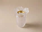 Golden Whisper luxury frosted white crystal oud burner with ginkgo leaf pattern by Atelier Carrousel