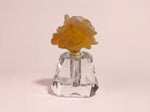 Orchidee luxury crystal oud bottle with amber orchid flower and faceted base by Atelier Carrousel